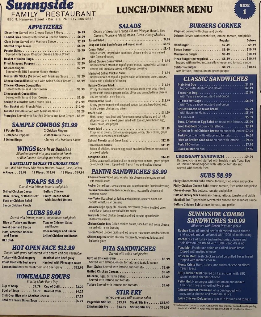 Menu_Sunnyside Family Restaurant_Carlisle, PA_image_old_3