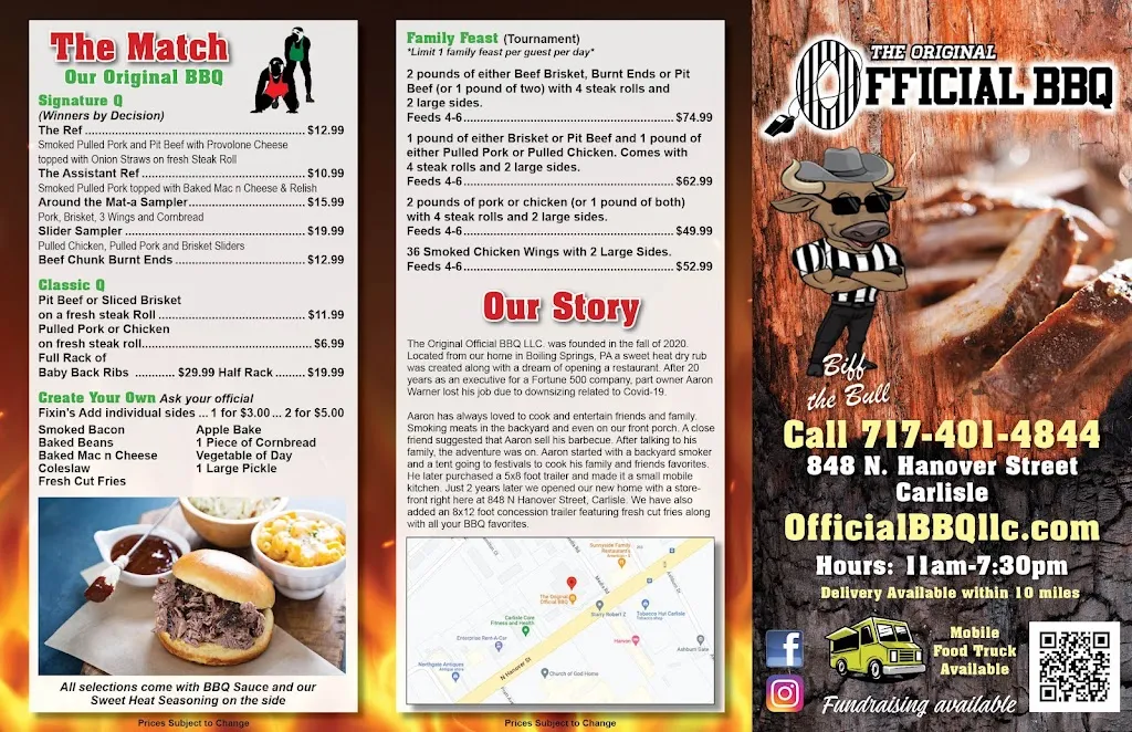 Menu_The Original Official BBQ & Restaurant_Carlisle, PA_image_old_1