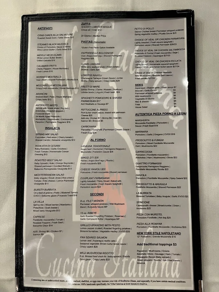 Menu_Villa Caterina Cucina Italiana_Schwenksville, PA_image_old_1