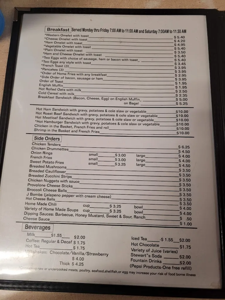 Menu_Wise's Restaurant_Scottdale, PA_image_old_1