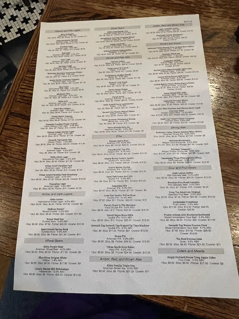 Menu_The Chimes_Baton Rouge, LA_image_old_2