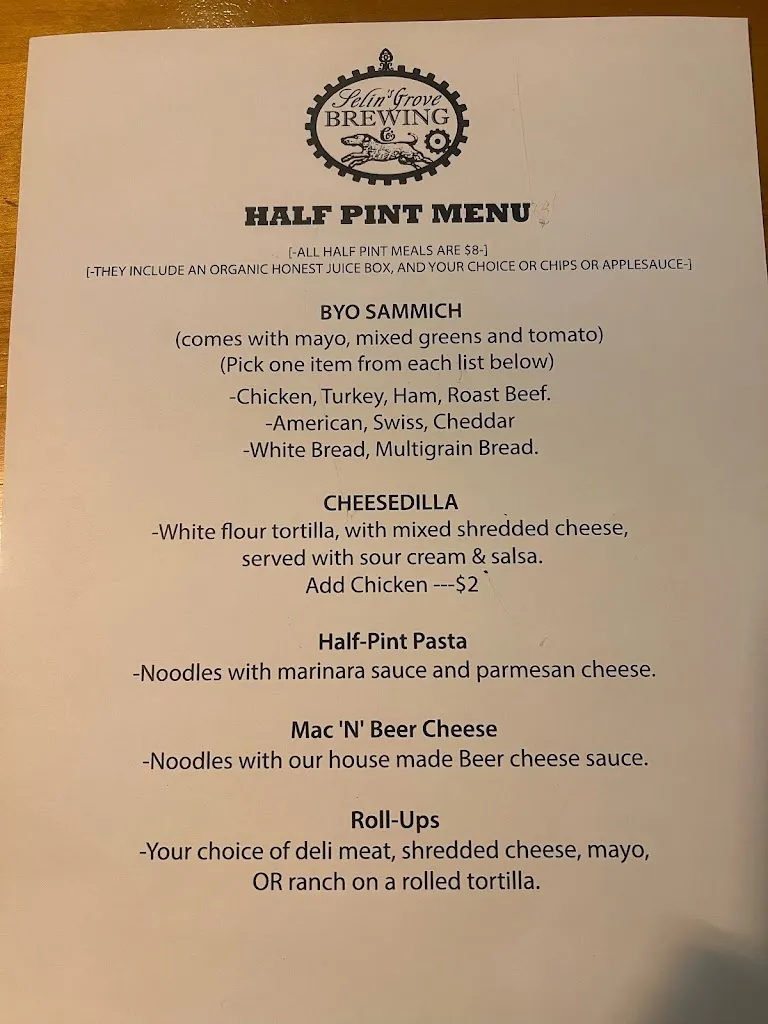 Menu_Selin's Grove Brewing_Selinsgrove, PA_image_old_2