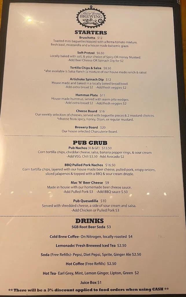 Menu_Selin's Grove Brewing_Selinsgrove, PA_image_old_3