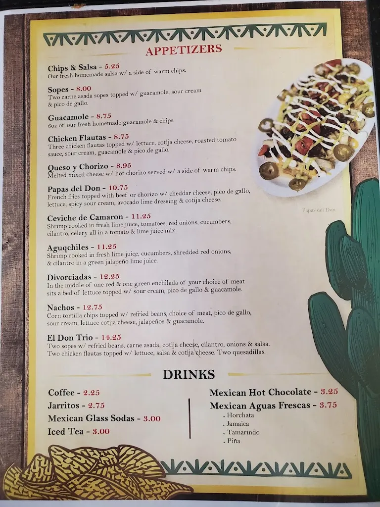 Menu_La Cocina Del Don_Selinsgrove, PA_image_old_1
