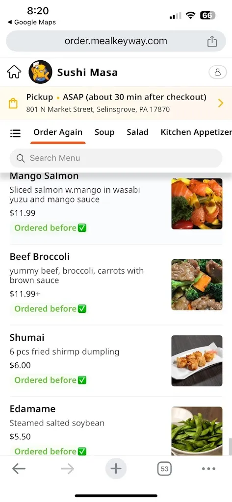 Menu_Sushi Masa_Selinsgrove, PA_image_old_1