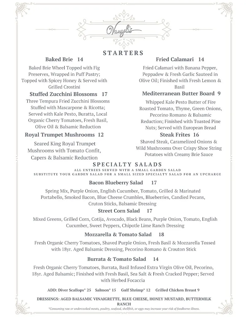 Vangeli's Bistro restaurant in Seneca, SC