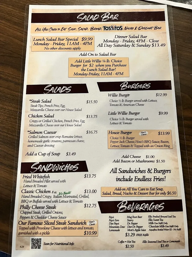 Menu_Hoss's Steak & Sea House_Shamokin Dam, PA_image_old_3