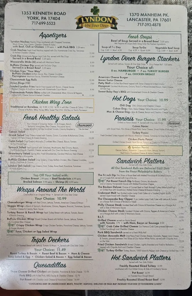 Menu_Lyndon Diner_York, PA_image_old_1