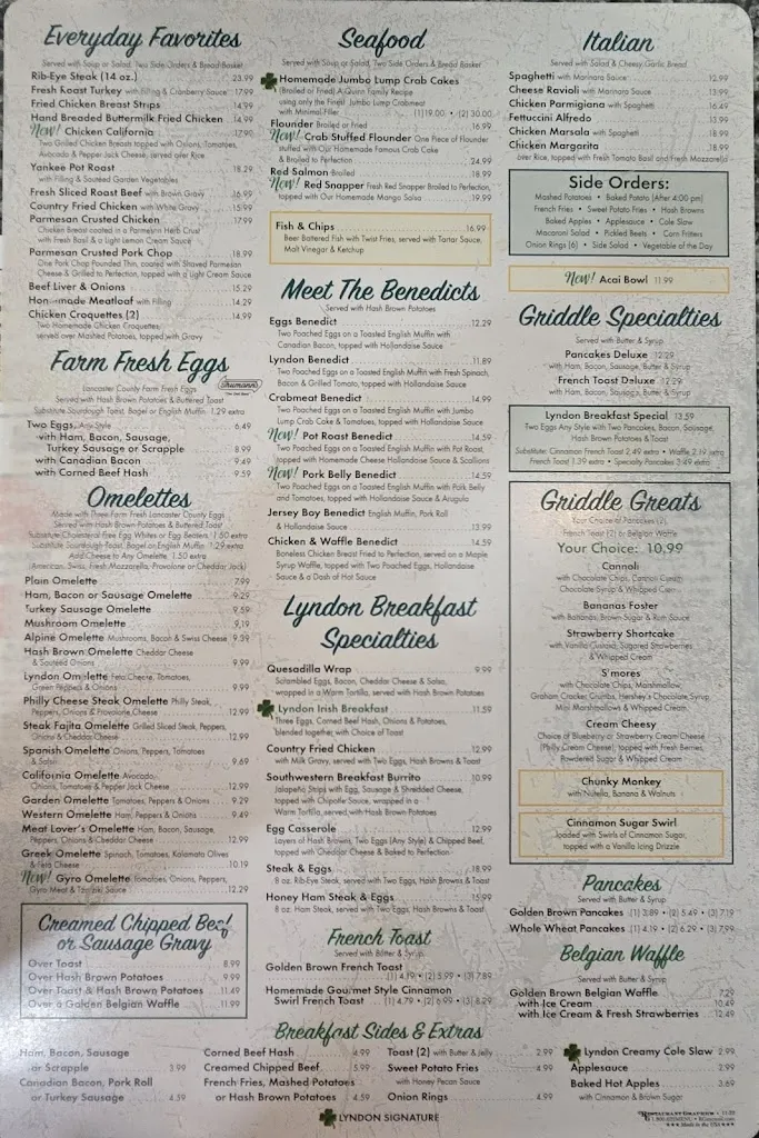 Menu_Lyndon Diner_York, PA_image_old_2