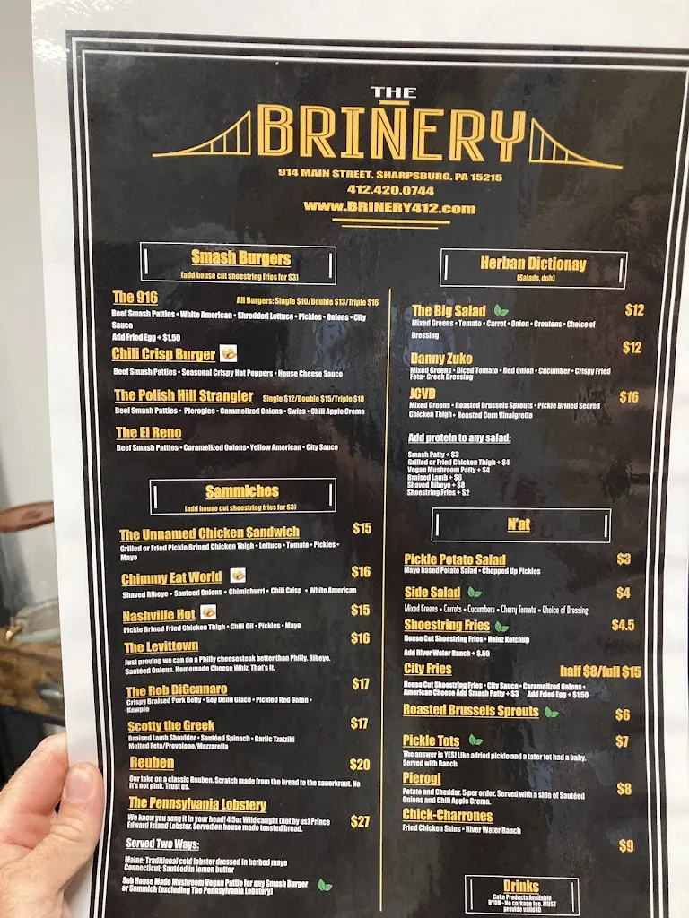 Menu_The Brinery_Sharpsburg, PA_image_old_1