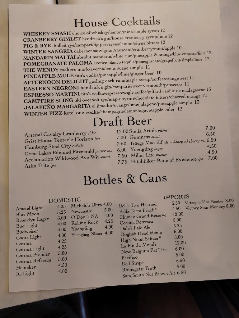 Menu_Cornerstone Restaurant & Bar_Aspinwall, PA_image_old_1