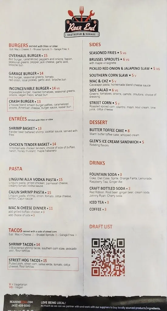 Menu_Rear End Gastropub & Garage_Pittsburgh, PA_image_old_1