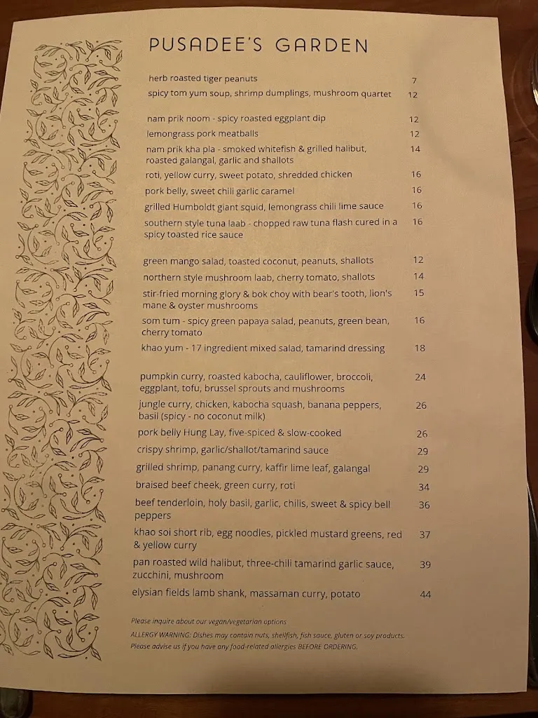 Menu_Pusadee's Garden_Pittsburgh, PA_image_old_3