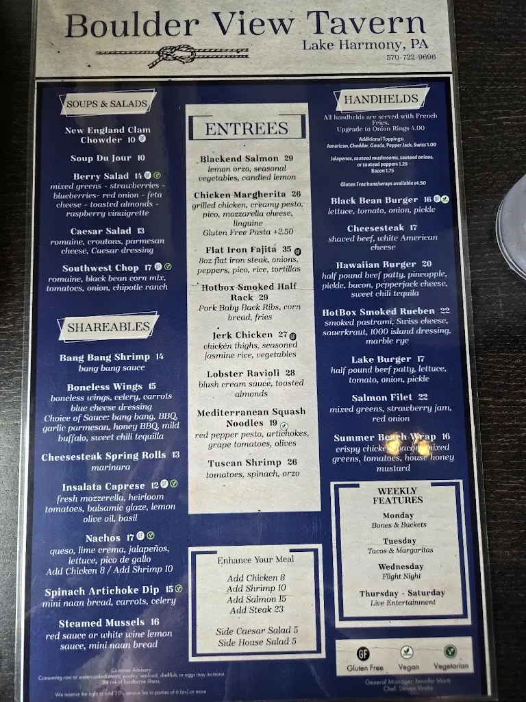 Menu_Boulder View Tavern_Lake Harmony, PA_image_old_1