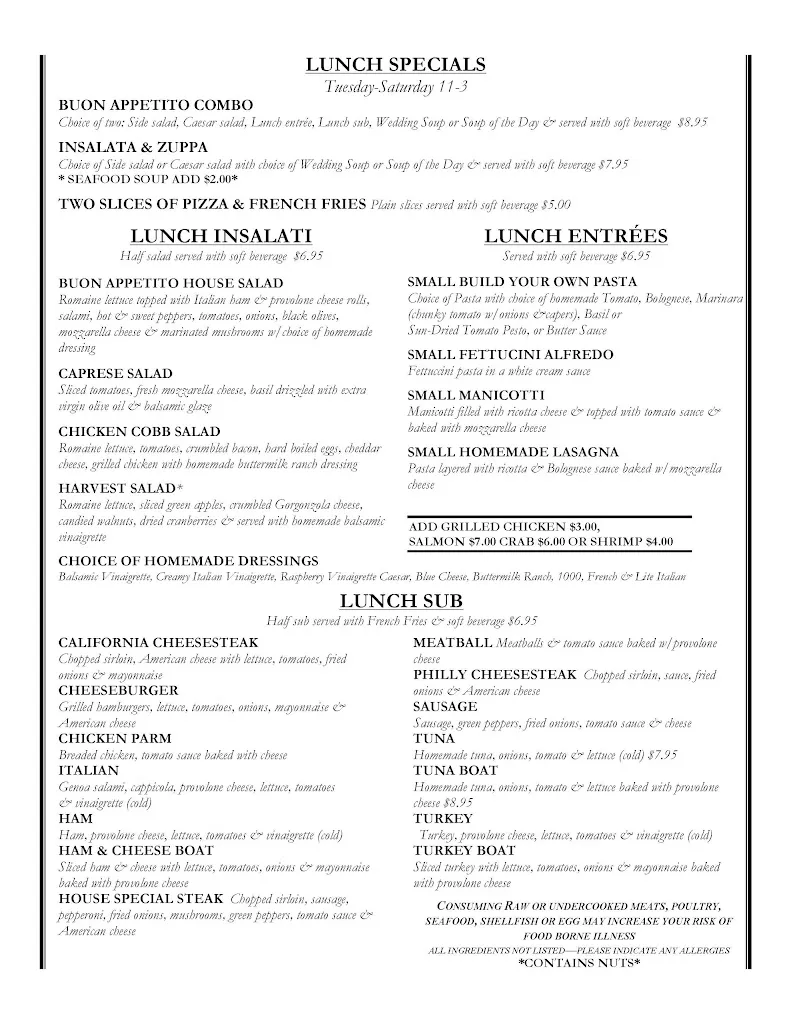 Menu_Buon Appetito Ristorante_Spring Grove, PA_image_old_1