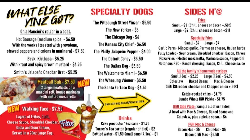 Menu_Pittsburgh Street Dogs_Springdale, PA_image_old_1