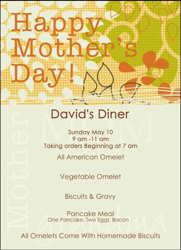 Menu_David's Diner_Springdale, PA_image_old_2