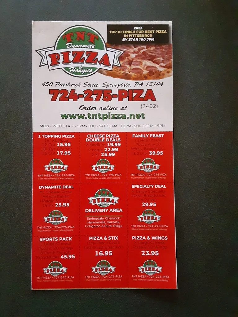 Menu_TNT Dynamite Pizza & Hoagies_Springdale, PA_image_old_2