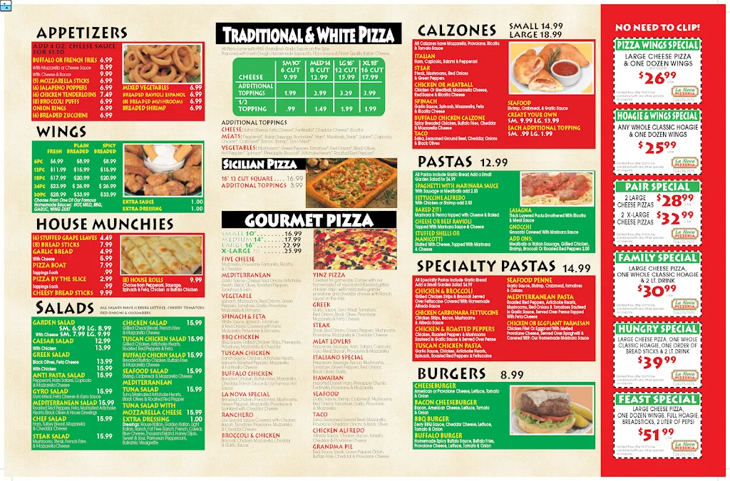 Menu_La Nova Pizzeria_Springdale, PA_image_old_1