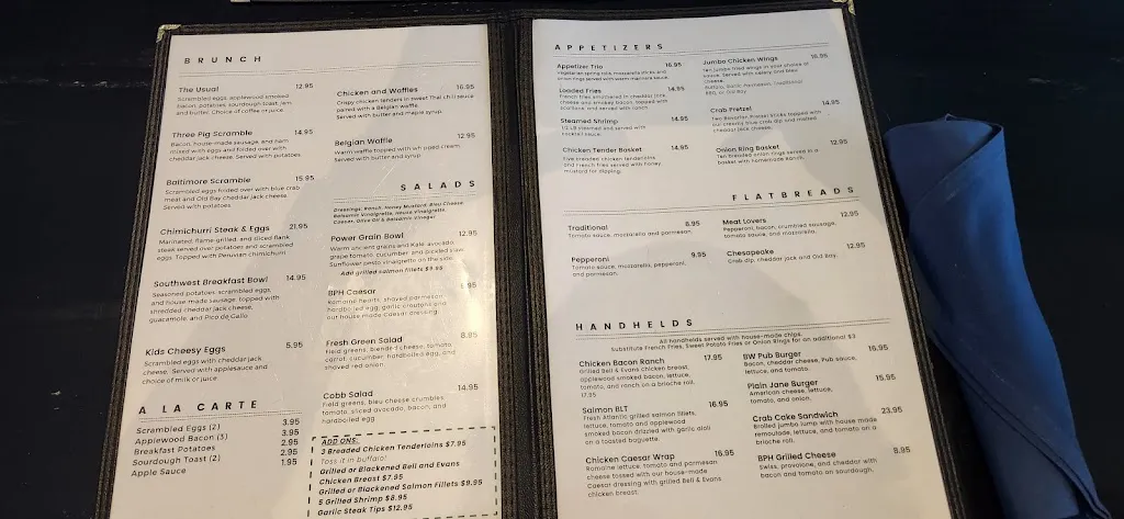 Menu_Bridgewater Public House_York, PA_image_old_1
