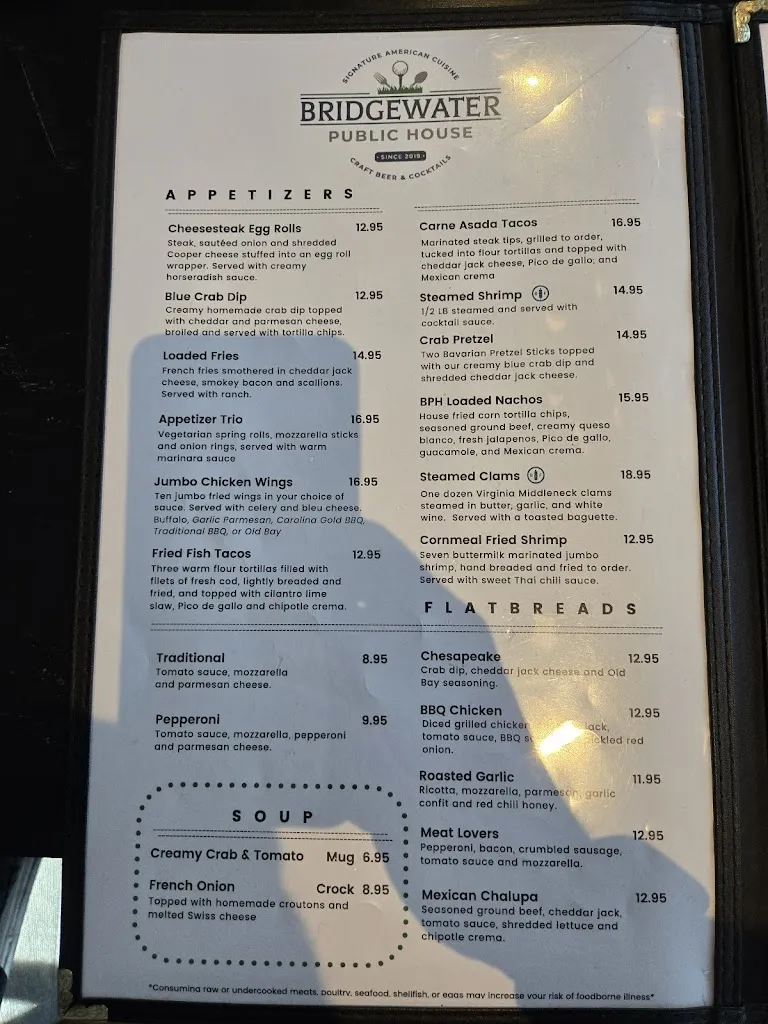 Menu_Bridgewater Public House_York, PA_image_old_3