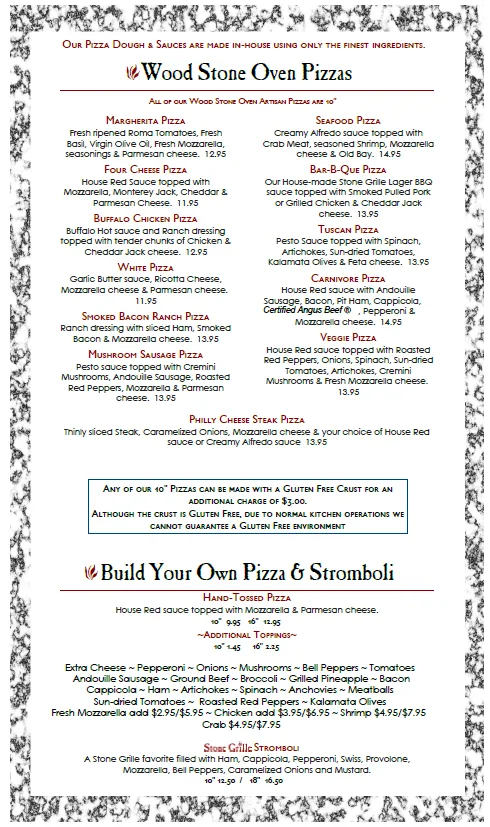 Menu_Stone Grille & Taphouse_York, PA_image_old_2
