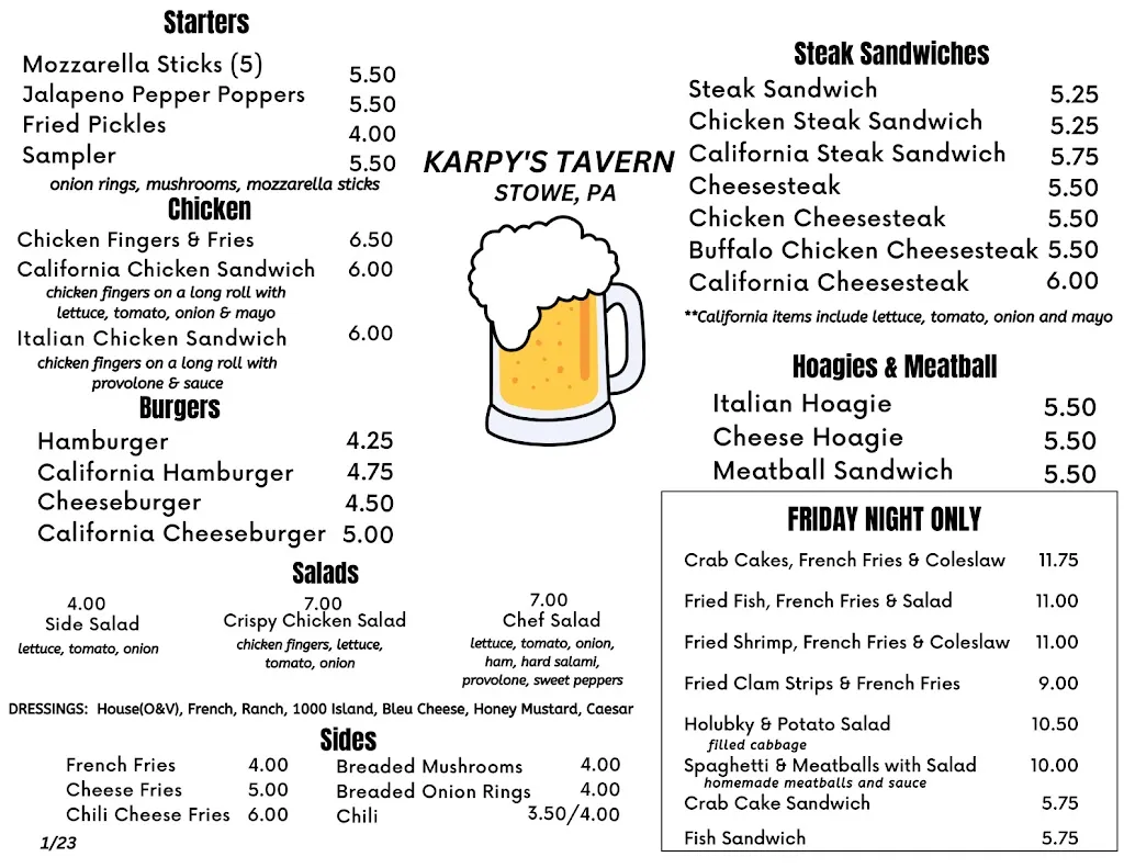 Menu_Karpy's Tavern_Stowe, PA_image_old_1