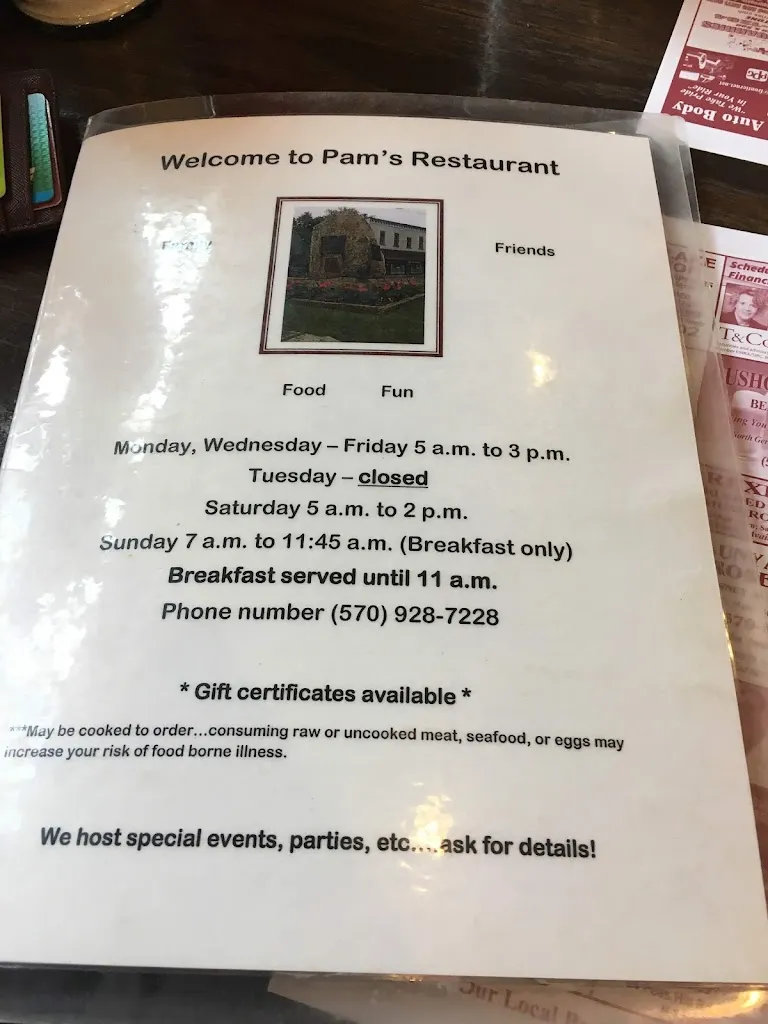 Menu_Pam's_Dushore, PA_image_old_3