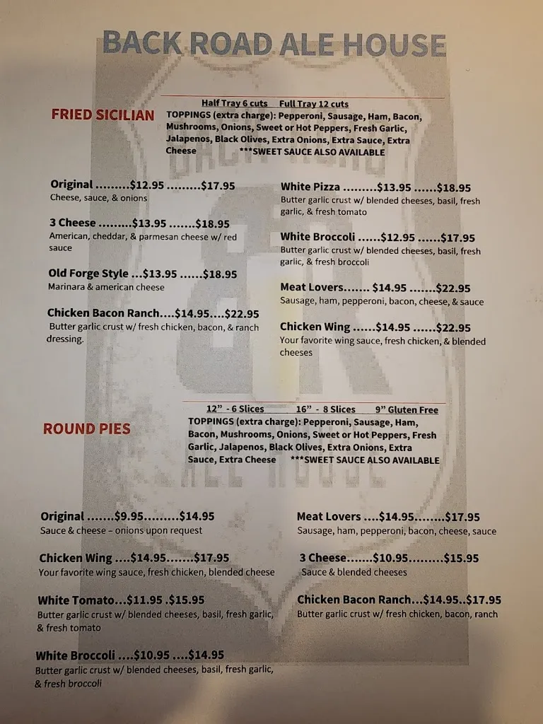Menu_Back Road Ale House_Swoyersville, PA_image_old_3