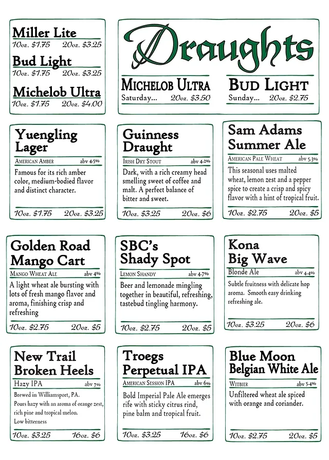 Menu_Murphy's Pub_Swoyersville, PA_image_old_2