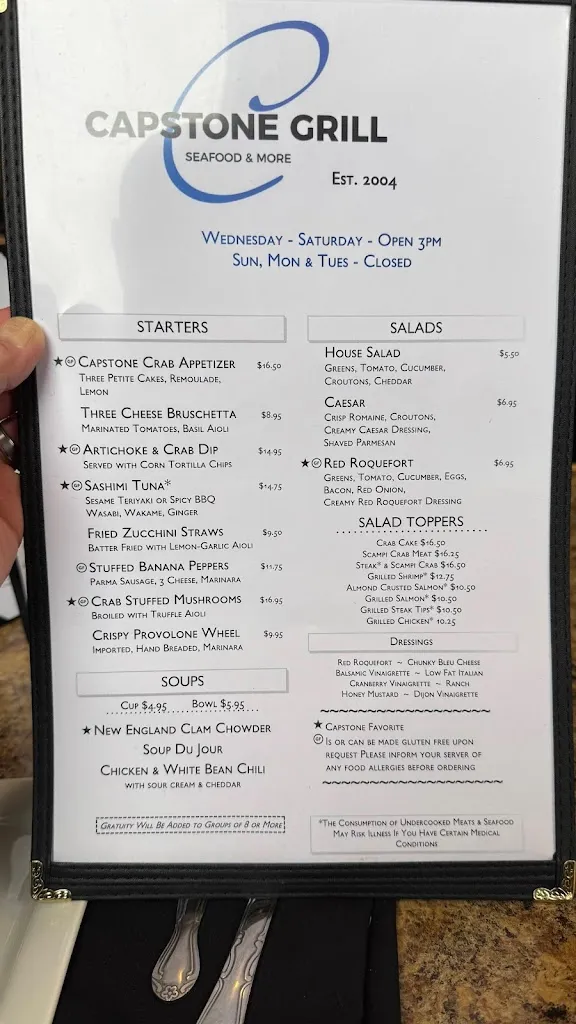 Menu_Capstone Grill_Canonsburg, PA_image_old_1