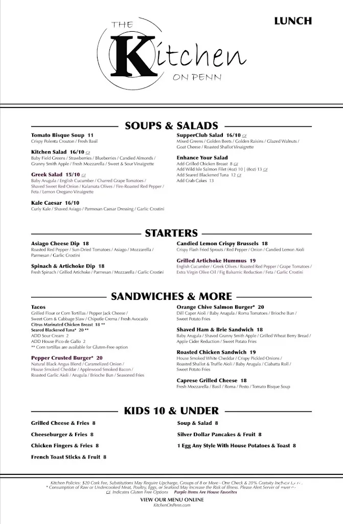 Menu_The Kitchen on Penn_Murrysville, PA_image_old_3