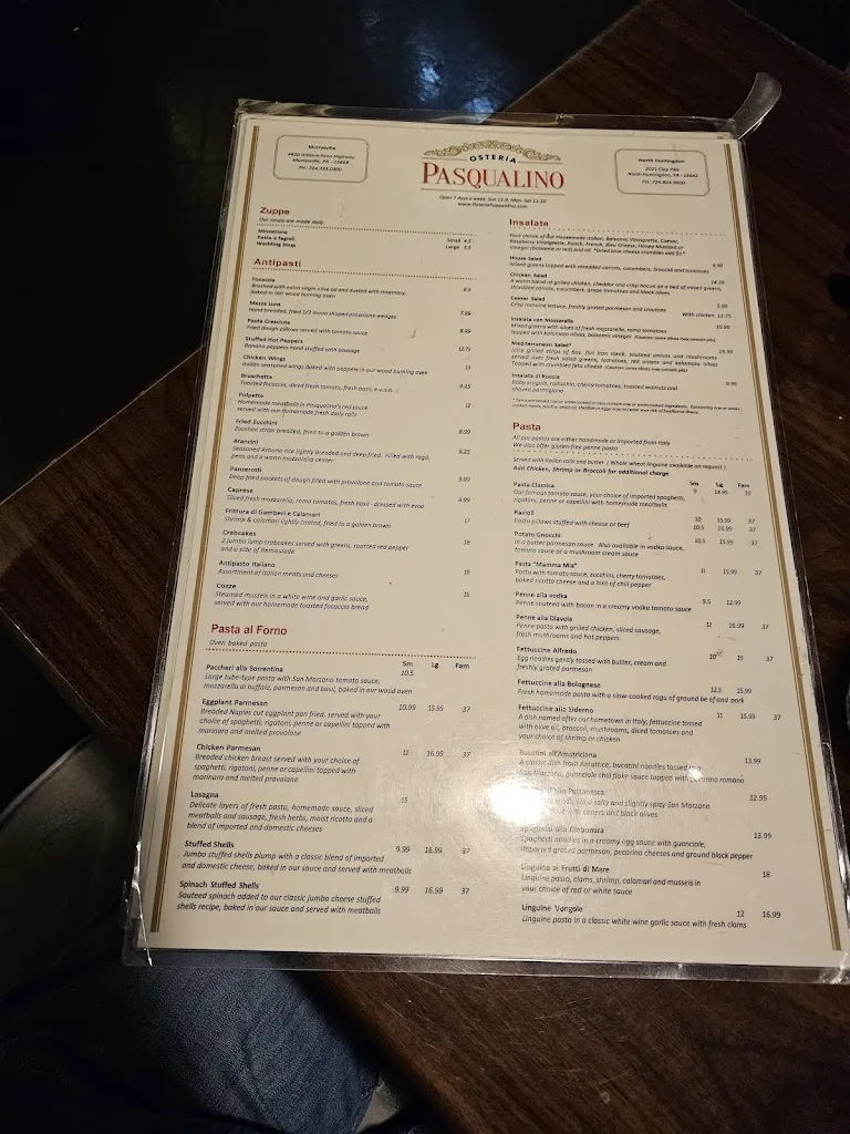 Menu_Osteria Pasqualino_Murrysville, PA_image_old_1