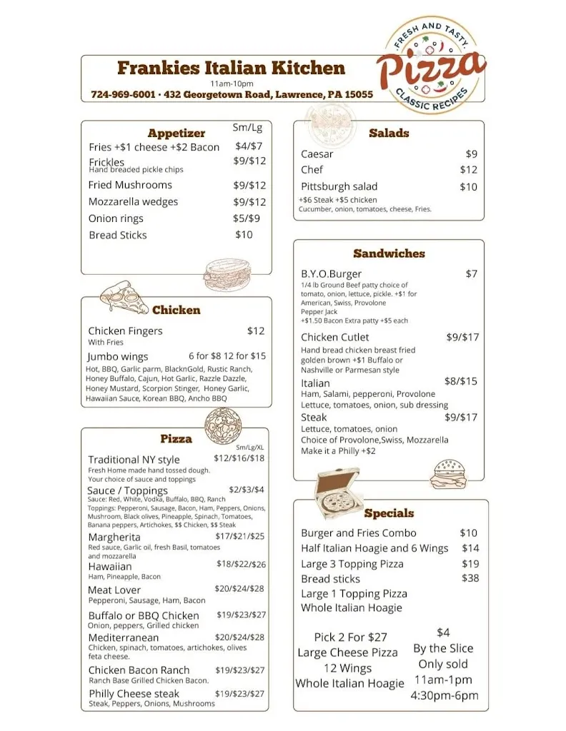 Menu_Frankie's Italian Kitchen_Lawrence, PA_image_old_1