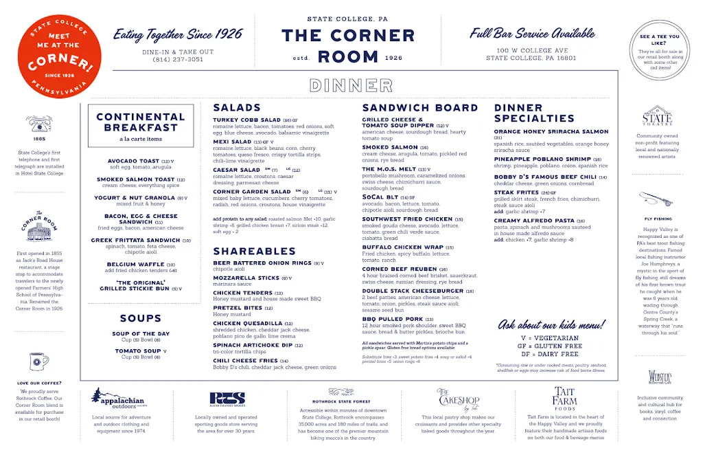 Menu_The Corner Room_State College, PA_image_old_3