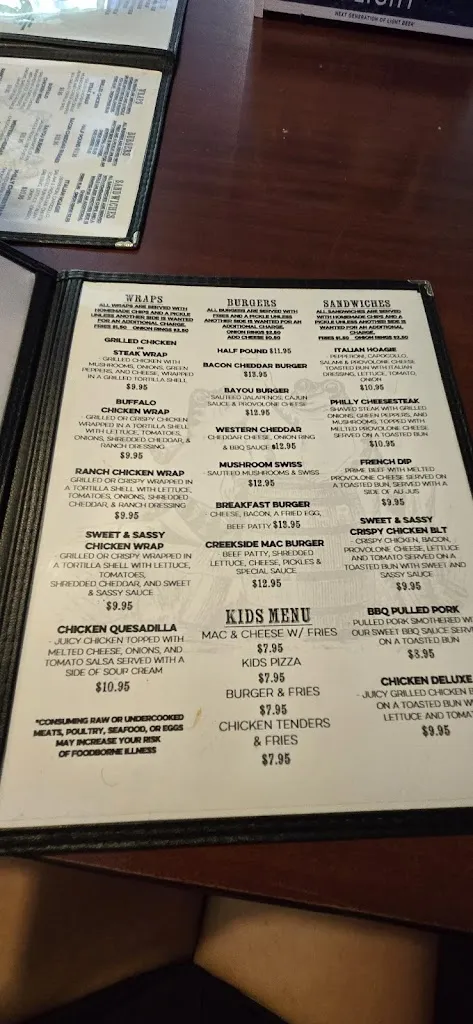 Menu_Kellie’s Creekside Bar and Grill LLC._Trafford, PA_image_old_2