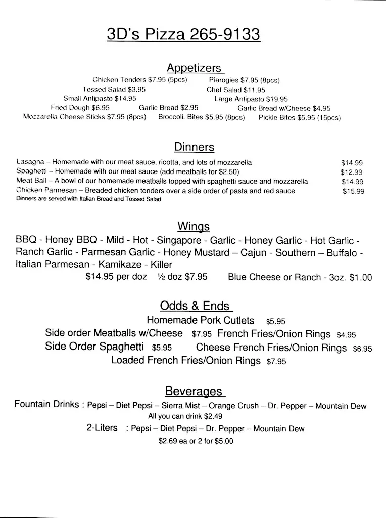 Menu_3 D's Pizza_Towanda, PA_image_old_2
