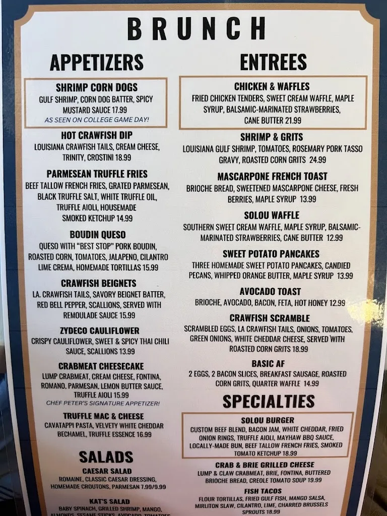 Menu_SoLou Baton Rouge_Baton Rouge, LA_image_old_2