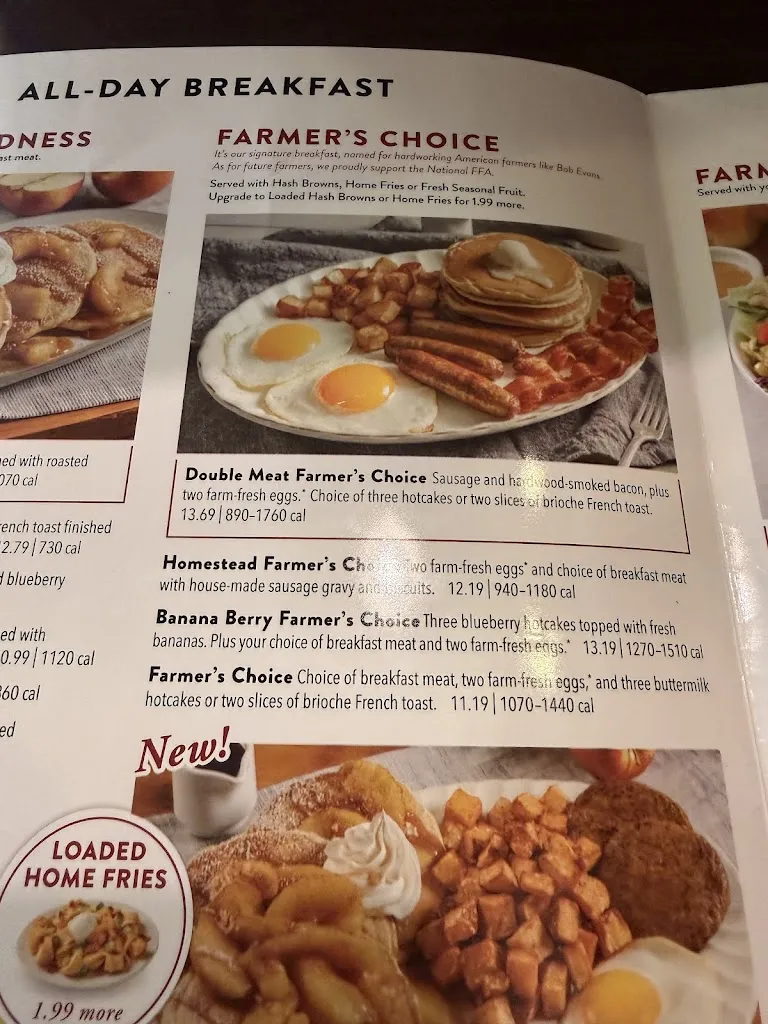 Menu_Bob Evans_Monroeville, PA_image_old_2