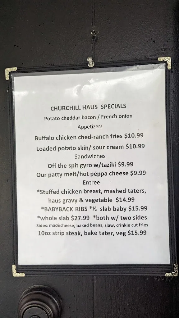 Menu_Churchill Haus_Turtle Creek, PA_image_old_1