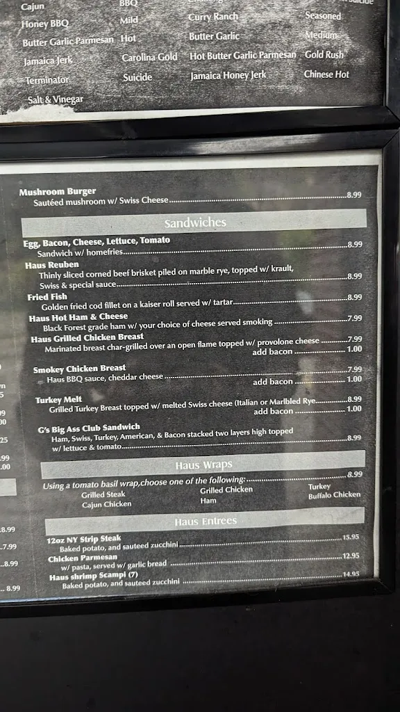 Menu_Churchill Haus_Turtle Creek, PA_image_old_2