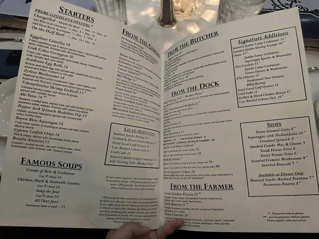 Menu_Mansurs on the Boulevard_Baton Rouge, LA_image_old_2