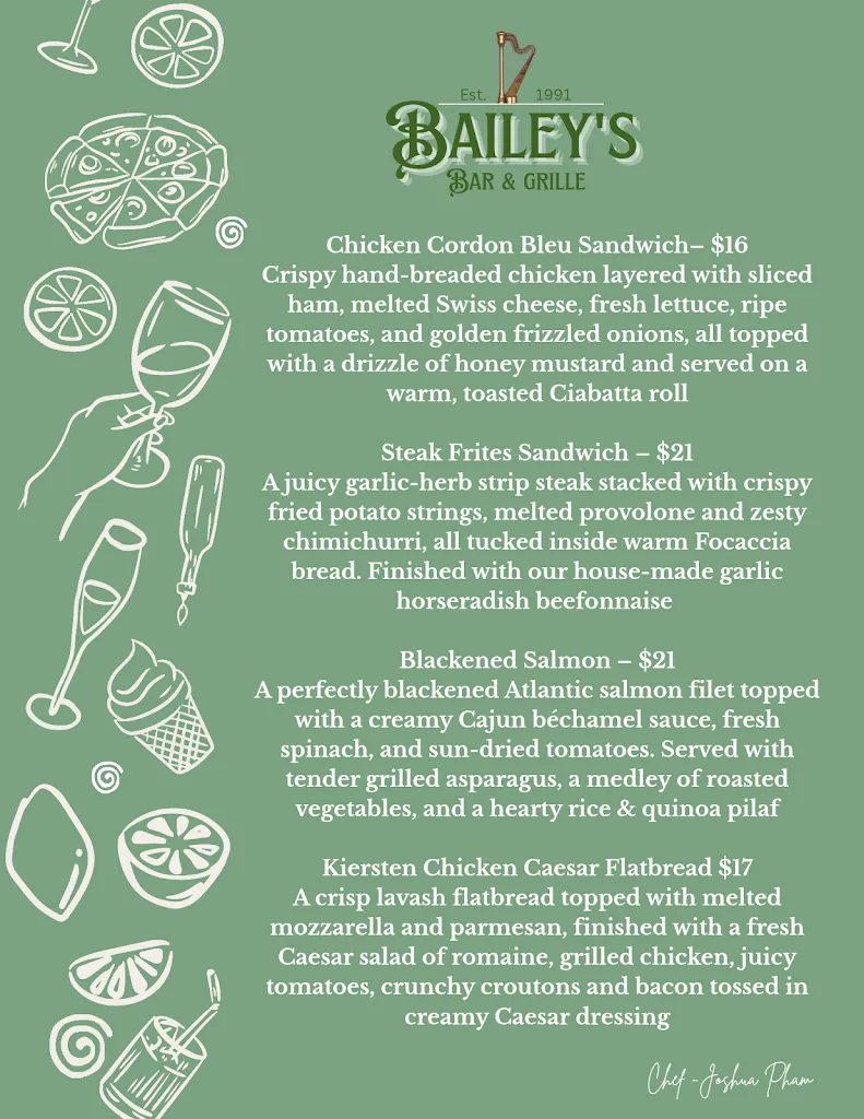 Menu_Bailey's Bar & Grille_Levittown, PA_image_old_2