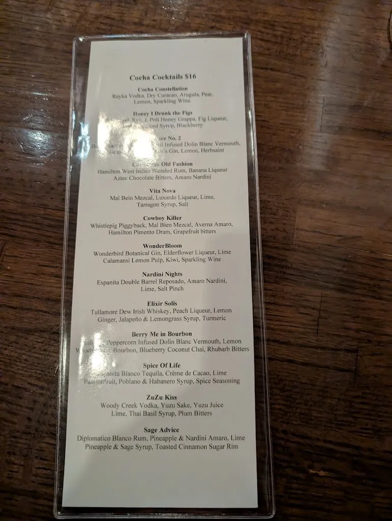 Menu_Cocha_Baton Rouge, LA_image_old_3