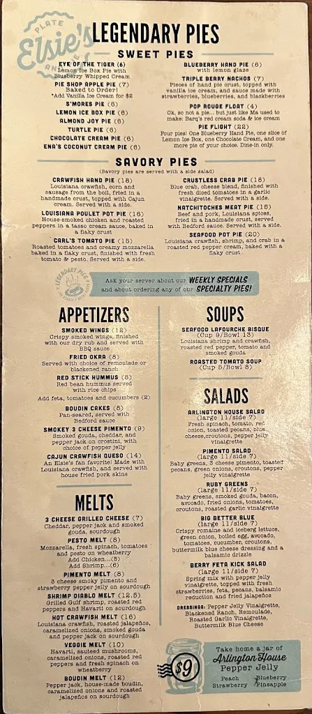 Menu_Elsie's Plate & Pie_Baton Rouge, LA_image_old_1