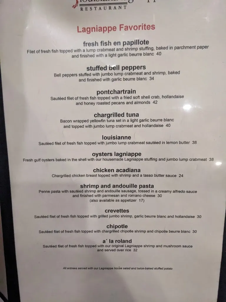 Menu_Louisiana Lagniappe Restaurant_Baton Rouge, LA_image_old_1