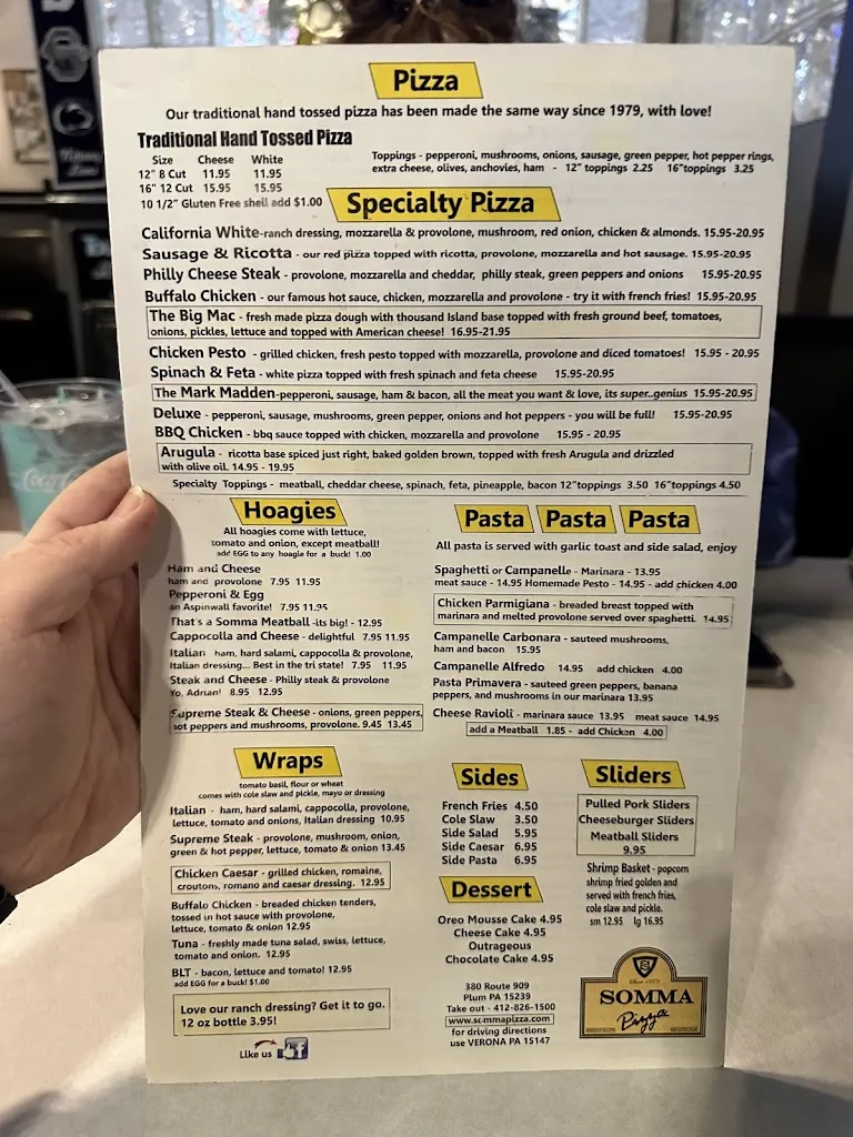 Menu_Somma Pizza & Sports Bar_Verona, PA_image_old_3