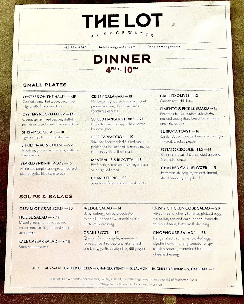 The Lot at Edgewater_Oakmont, PA_menu_image_3