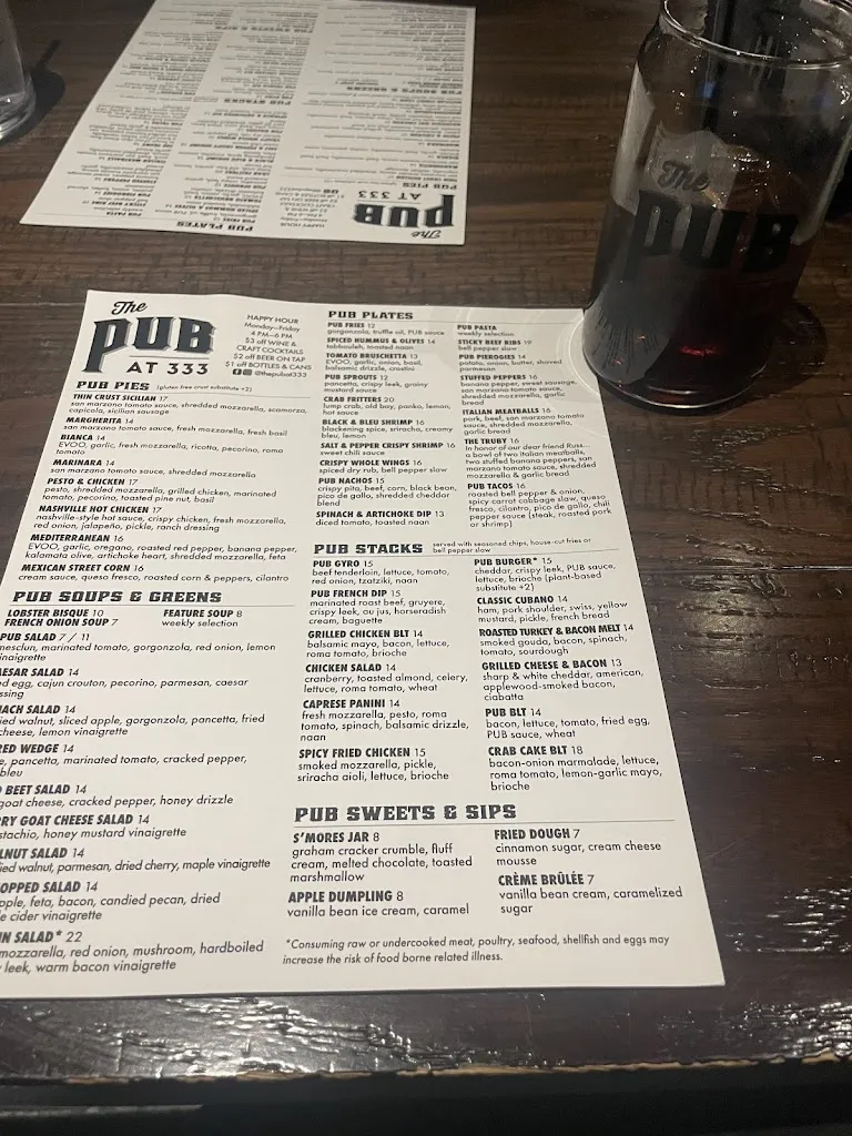 The Pub at 333_Oakmont, PA_menu_image_2