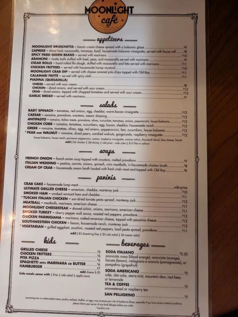 Menu_Moonlight Cafe_Dover, PA_image_old_2